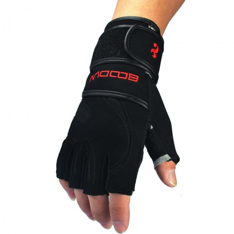Long Wrist Fitness Gloves Non-slip Leather Palm Weightlifting Men's Training Gloves